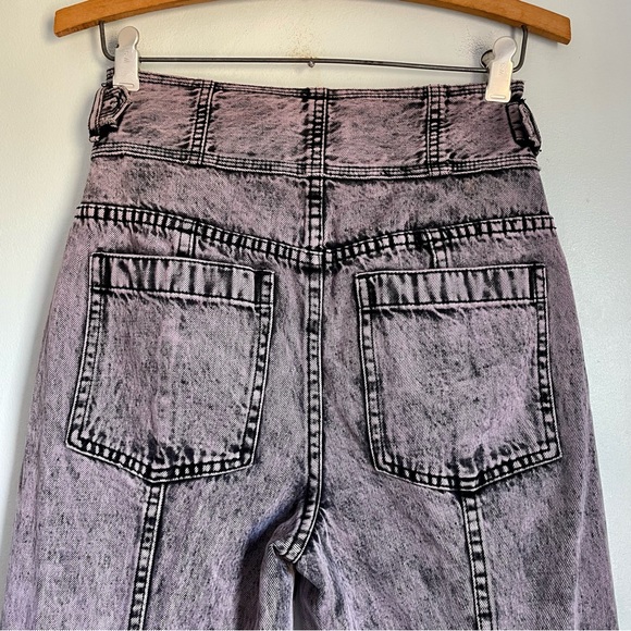 Ulla Johnson Albie Lilac Belted High Waisted Wide Leg Jeans Women’s 0 Acid Wash - Picture 7 of 16